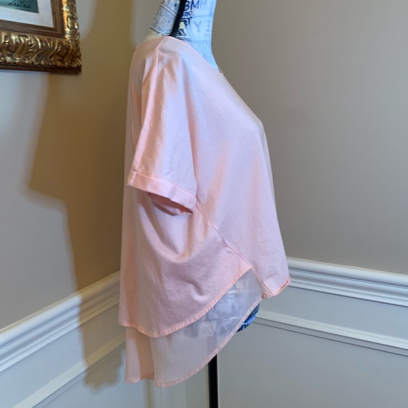 Short sleeved peach top with pleat in back - Picture 3 of 3